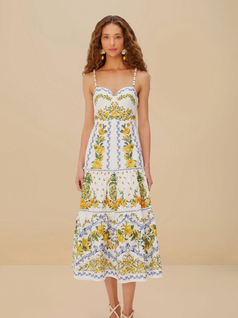 NWT Farm Rio off-white sicily midi dress